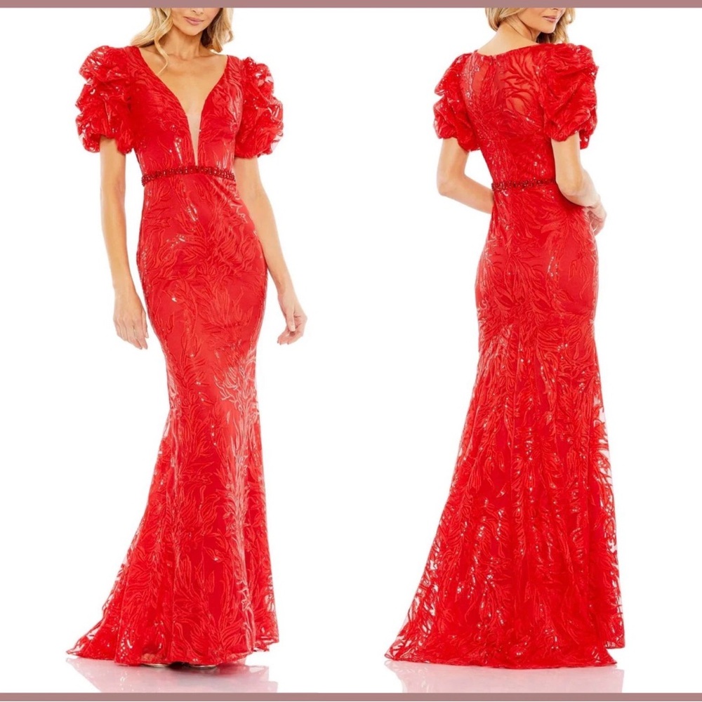 Mac Duggal Vibrant Red Maxi Dress